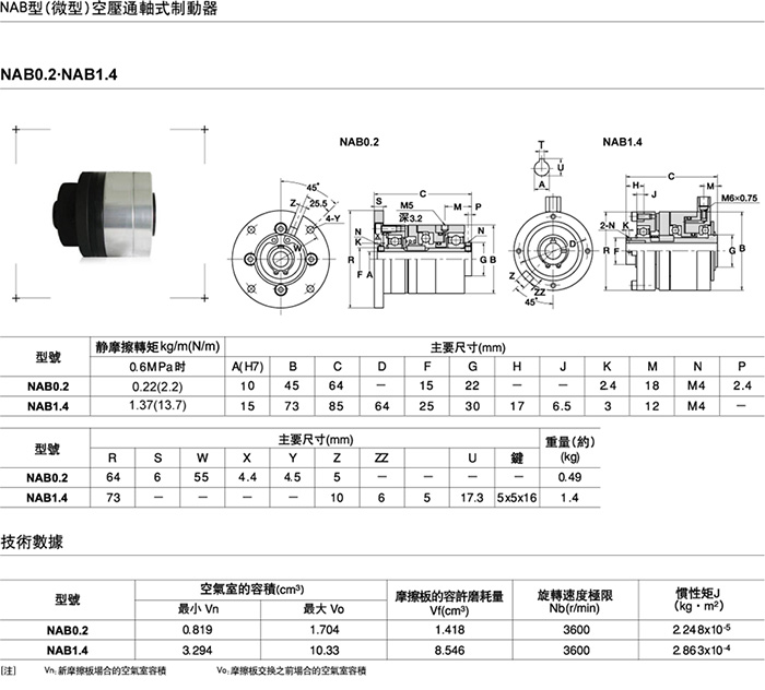 微型气动制动器